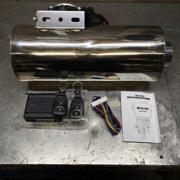 Rvs bypass klep demper 2x afstandsbediening 2,5” 3” 
