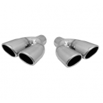 Uitlaatsierstukset rvs dubbel ovaal 68x75mm las versie.