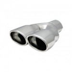 Uitlaatsierstuk RVS Dubbel 90x70mm ovaal Passend 48-60mm lasversie.